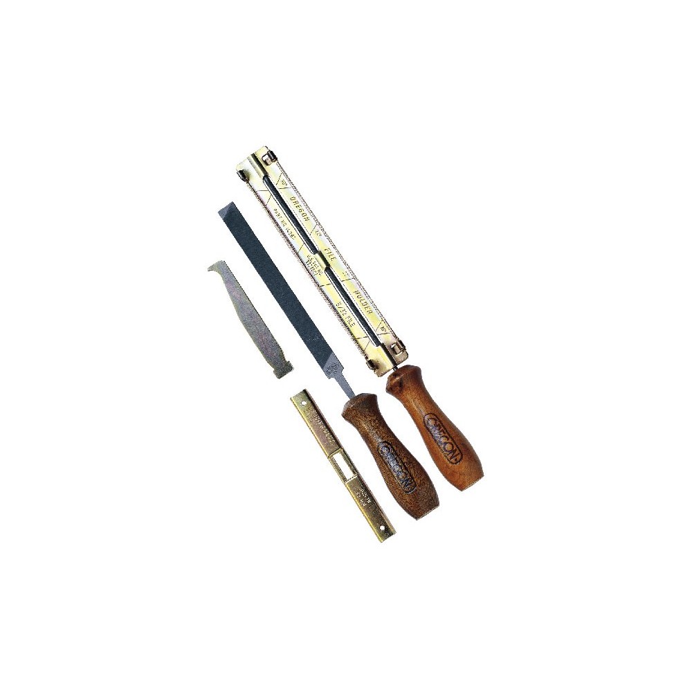 Lot 4 Limes Pour Tronçonneuse - 3.2mm/4mm/4.8mm/5.5mm Avec Poignée - Affûtage Chaîne Acier Carbone