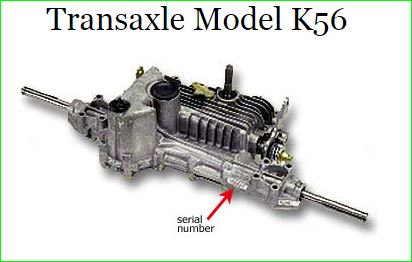 Emplacement des informations d'identification sur une boîte hydrostatique Tuff Torq K56