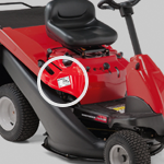 Emplacement de l'étiquette constructeur d'un mini rider MTD Cub Cadet Gutbrod Yard Man