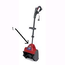 Emplacement de l'étiquette sur une fraise à neige électrique Toro Power Shovel Plus